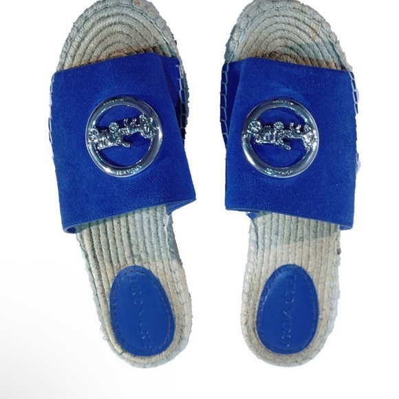 Coach Blue Espadrille Slides - Picture 1 of 11